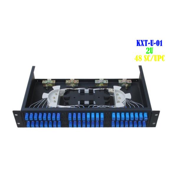 2U Rack Fiber Patch Panel 48 Port , Fiber Optic Termination Panel Cabinet