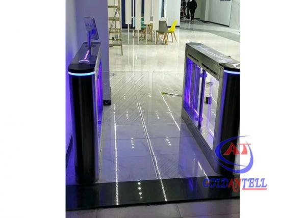 Quality Face Recognition Glass Flap 2.2m Swing Barrier Gate for sale