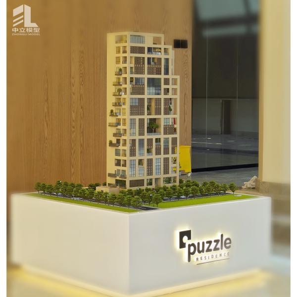 Puzzle Residence High - rise Architectural Scale Model for Professional Display