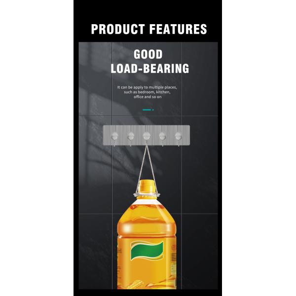 380mm SS304 Shower Bathroom Wall Hooks Suction 8kg Bearing Fixed Type