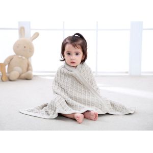 Knitted Personalized Cotton Baby Blankets , Customized Oblong Unique Baby