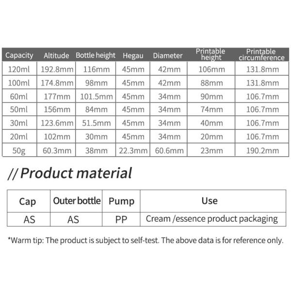 Round Shape Airless Cosmetic Pump Bottle 20ml 30ml 50ml 100ml Plastic Luxury Lotion Bottle