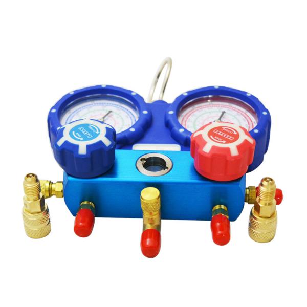 Quality 1/4" SAE Brass 800Psi R22 R410A R404A Manifold Gauge Set for sale