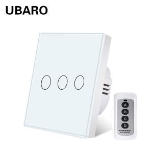 China Smart Home White Tempered Glass Panel Wireless Remote Switch Controllable Remote Wall Switch 0 - 20 Meters on sale