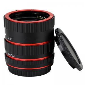 China Red Metal Auto Focus Macro Extension Tube Set For Canon SLR Cameras CANON EF EF-S Lens wholesale