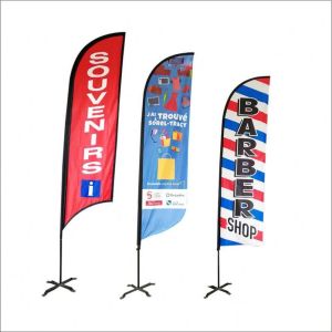 China 80x410cm Teardrop Custom Promotional Flags Dye Sublimation Printed wholesale