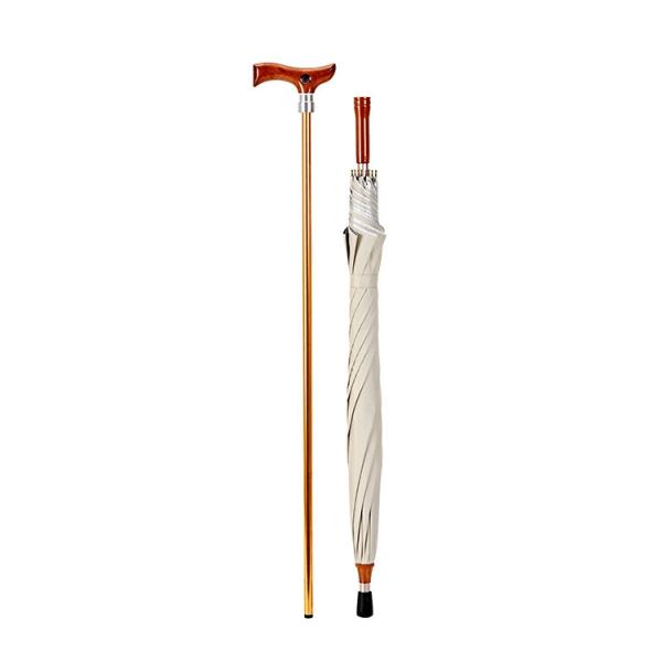 Quality 23 Inches Unbreakable walking stick umbrella Imitated Wood for sale