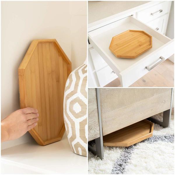 Quality Wood Bamboo 13" X 10.5" Tray Sofa Table Clamp On Design for sale