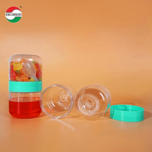 Food Grade PET Double Sided Bottle Clear Plastic Cylinder Clear Plastic Cylinder Screw Lid Easy Open End