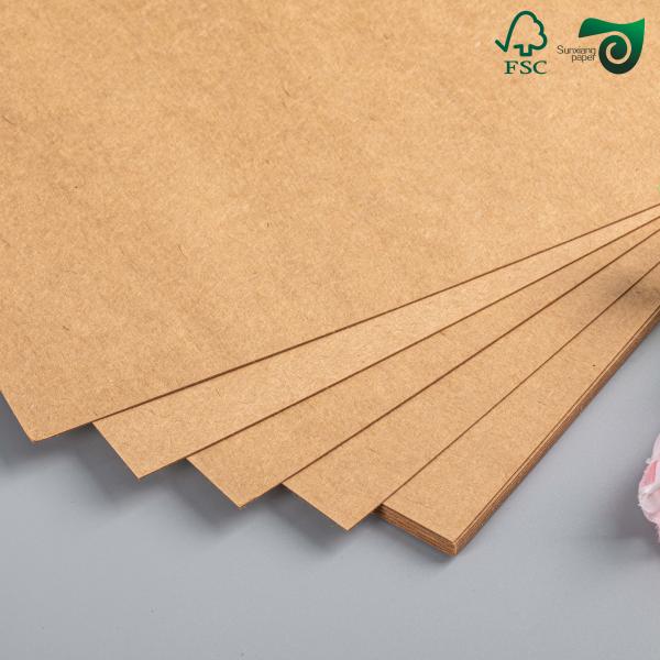 FSC 250gsm Brown Kraft Food Wrapping Paper 79cm 109cm Fold Resistant For Food Tray Packaging
