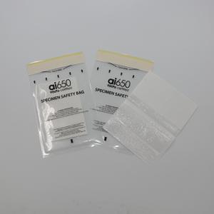 China LDPE Medicine Specimen Bags With Biohazard Logo Printing Zip Lock Top on sale