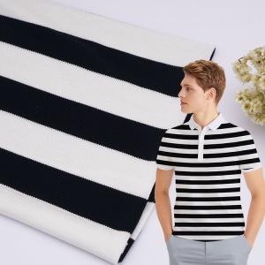 China Smooth Striped Textured Fabric , Modal Hot Shell Black And White Stripe Fabric wholesale