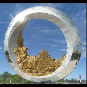 China Mirror polish Large metal round ring stainless steel sculpture project,Stainless steel sculpture supplier wholesale