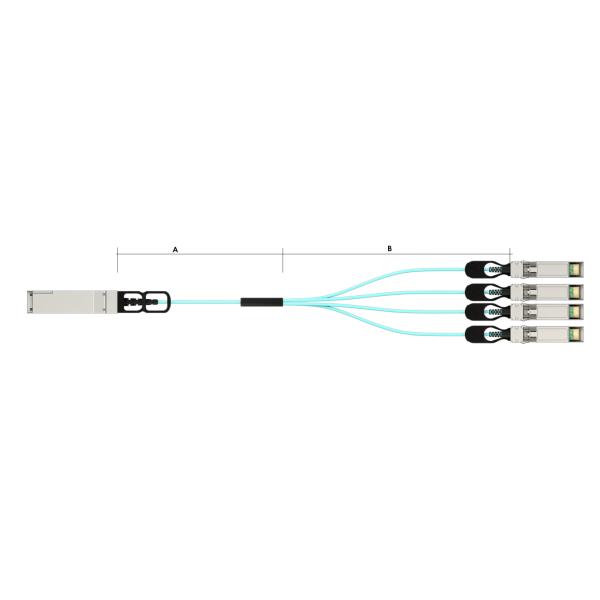 40G QSFP+ to 4 x 10G SFP+ AOC Breakout Active Optical Cables 3m 7m, 10m