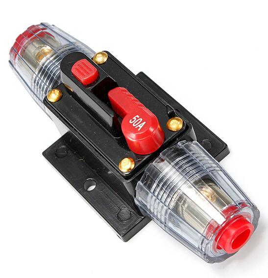 50A 50AMP Car Audio Circuit Breaker Inline Fuse Holder for 12V System Protection