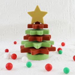 Babe Soft Silicone Stacking Rings Blocks With Christmas Tree Shape
