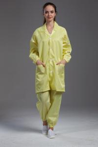 China Class 100 Clean Room Garments With Lapel Gown Wear Resistant Size Customized wholesale