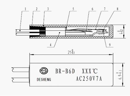 small thermal motor protector BR-B6D series , to replance Klixon YS11