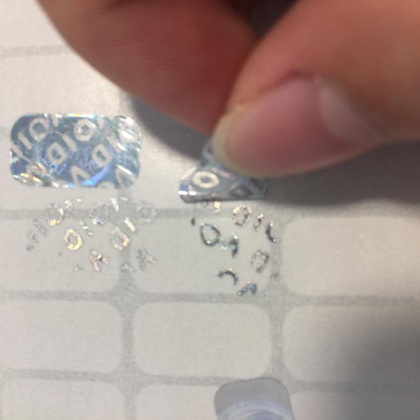 Tamper Proof Holographic Security Labels Acrylic Adhesive For Electronics / Cosmetics