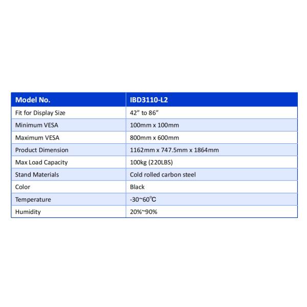 factory Wholesale 55"- 86" Adjustable Mobile TV Stand With Wheels Compatibility Interactive Whiteboard Smart Panel Up To 220 Lbs Steel Frame Rolling