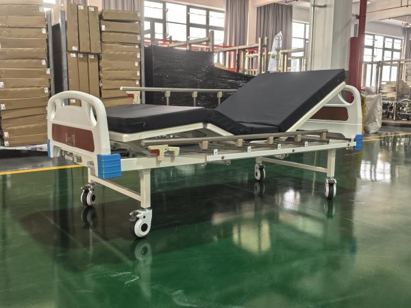 Quality Two Function Manual Hospital Bed with Cold Rolled Steel Frame for sale