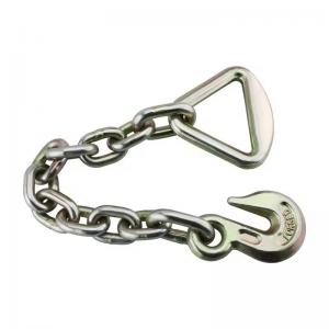 China 5/16 x 18 Heavy Duty Chain with 2 D-Ring 10000 Lbs and Grab Hook Standard Structure wholesale