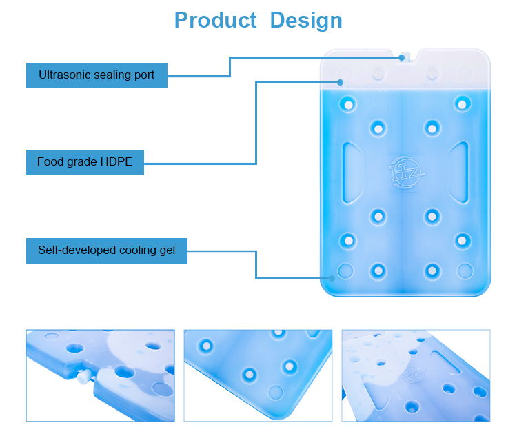 small ice brick Food Grade Cooling Gel Eutectic Plate for Frozen Food Insulated Lunch Ice Pack