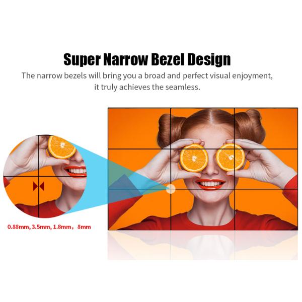 3.5mm Bezel 500cd/M2 D-LED DID LCD Display Wall