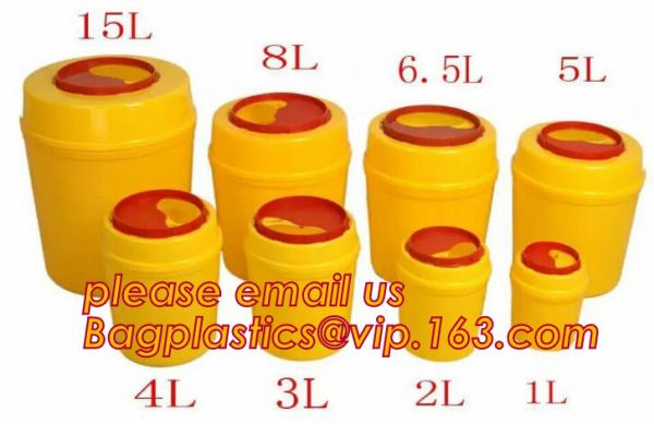 Yellow Plastic Medical Sharp Container for needles, Health and Medicals use disposable 5L Sharp container, sharp contain
