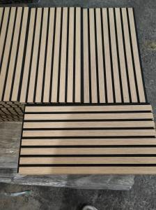 China PET Wooden Acoustic Slat Panels MDF Veneer Modern Soundproof Acoustic Wall Panel wholesale