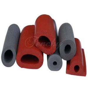 China Customized Printed Silicone Foam Tubing , High Temperature Silicone Sponge Rubber Tube wholesale