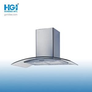 China Kitchen Appliances Curved Glass Wall Mount Chimney Range Hood Pyramidal wholesale