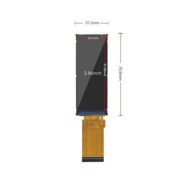 2.86 inch bar type TFT display module 376*960 dots 40pins MIPI interface 600c/d