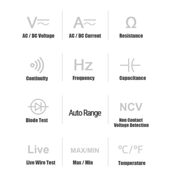 10A 6000 Counts Handheld Digital Multimeter , 750V Capacitance Test Multimeter