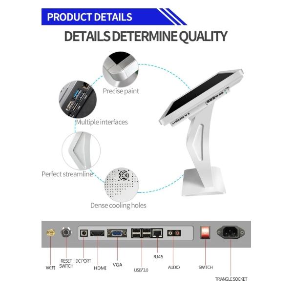 49'' Interactive Self Service Kiosk Exhibition Hall Android Windows 21.5 32 43 55''