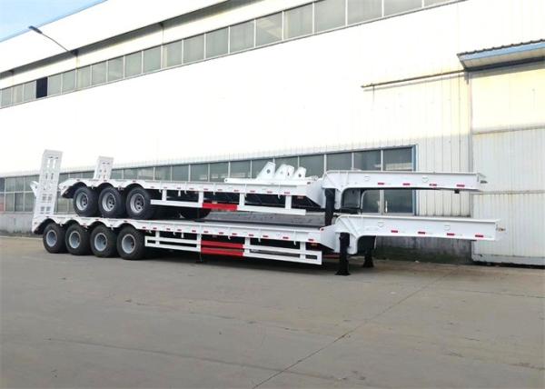 Quality Mechanical Ladder 3 Axle 60 Tons Lowbed Truck Semi Trailer for sale