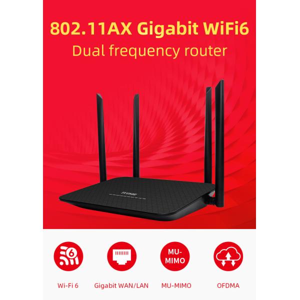 WAN LAN 802.11ax Wifi 6 Router 2.4GHz Built In Firewall