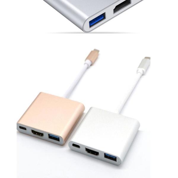 3 in 1 PD Charging 4K 1080P USB Type C OTG Docking Station Hub Adapter