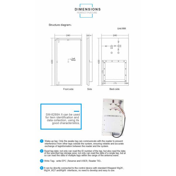 SM-8288A Long Range Fixed UHF RFID Reader Fixed Rfid Long Distance Reader SM-8288A 0dBm-30dBm Adjustable Radio Frequency