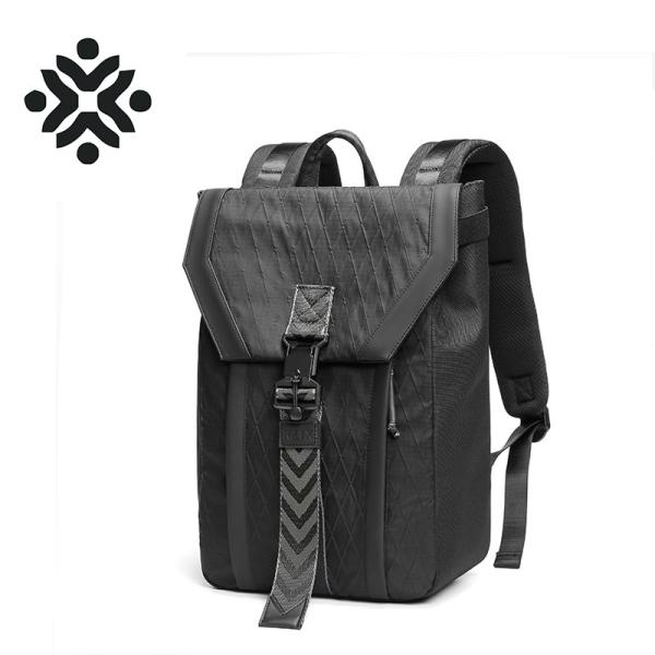 China PU Leather Travel Men Business Backpack With Physiological Curve Back wholesale