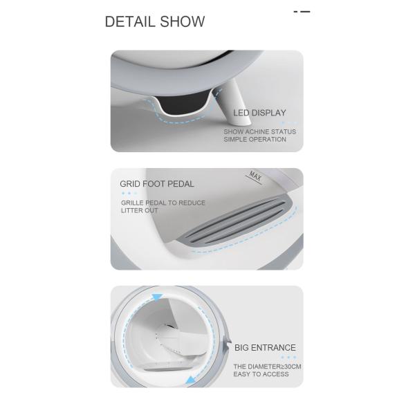 WiFi Auto Cat Litter Box Large Portable Hands Free Automatic Shoveling