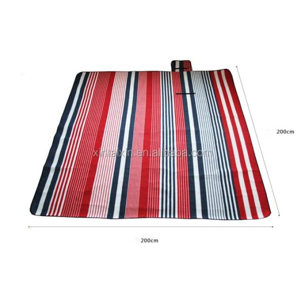 Manufacturer stripe padded beach mat foldable picnic mat flannel sleeping mat