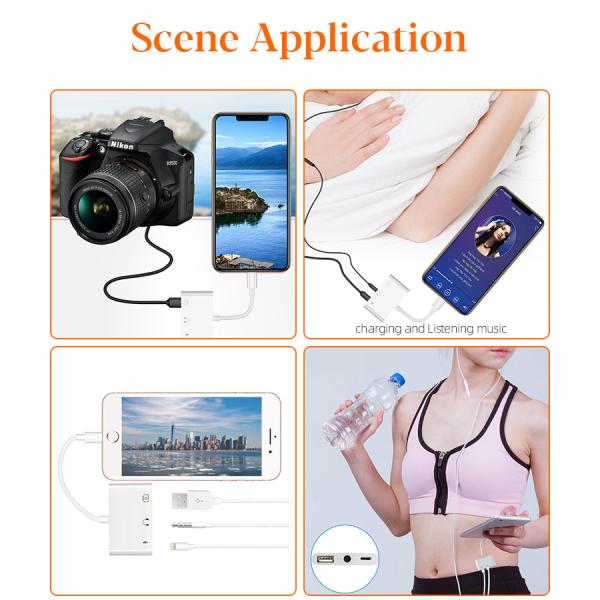 Multi Function 3 Ports USB OTG Cable Adapter FCC USB OTG Hub