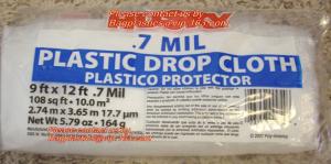 China Plastic protective drop cloth/ dust sheet/cover film, HDPE dust sheet spray paint protective plastic drop cloth on sale