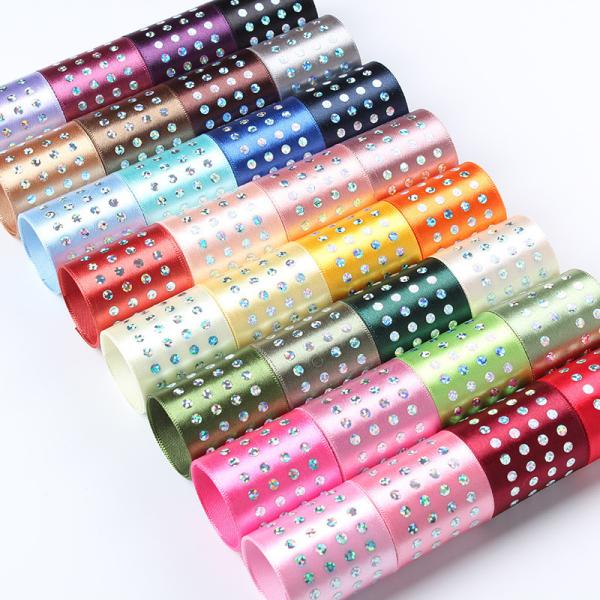 Single Face Diamond Poly Satin Ribbon 5mm-50mm Polyester Satin Ribbon