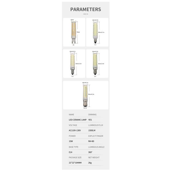Corn Cob Led Lights 15W 136 Beads 2835 Adjustable Light Source G9e11e12e14ba15d