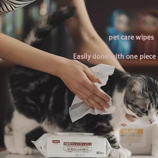 80pcs Dog Friendly Wet Wipes No Fragrance No Wash Deodorizing