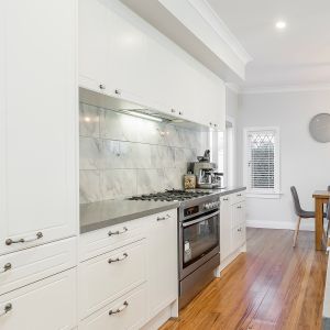 PVC Modern Lacquered Cabinets Island White Shaker Modular Textured Laminate