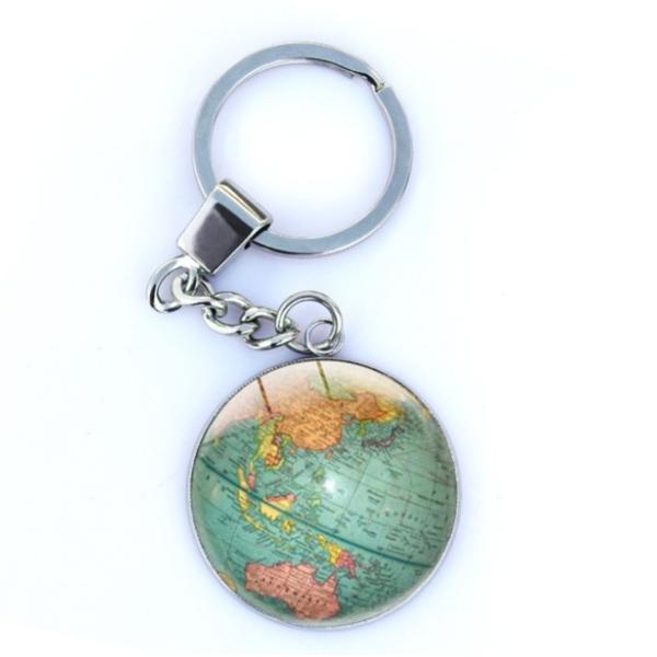 China Round Metal Palestine Map Key Chain Earth Map Keychain wholesale