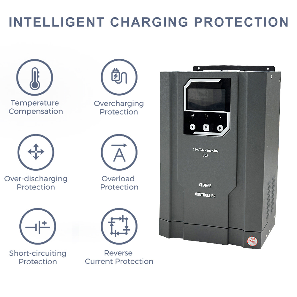 Lightweight 30A MPPT Solar Charge Controller Auto-Detect 12V 24V 36V 48V for Home/RV/Off-Grid
